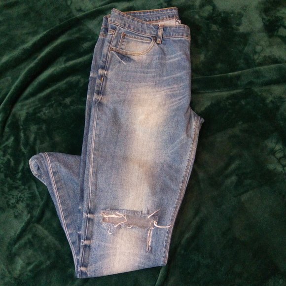 ASOS Distressed Denim Blue Jeans Sz 34 - Picture 4 of 13